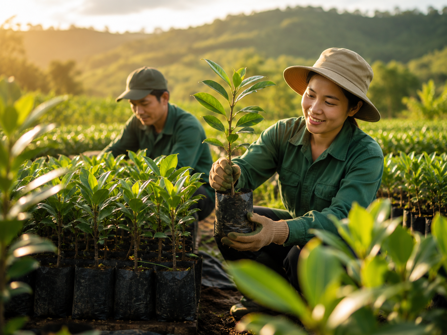 Chuẩn bị cây giống mắc ca tại vùng nguyên liệu